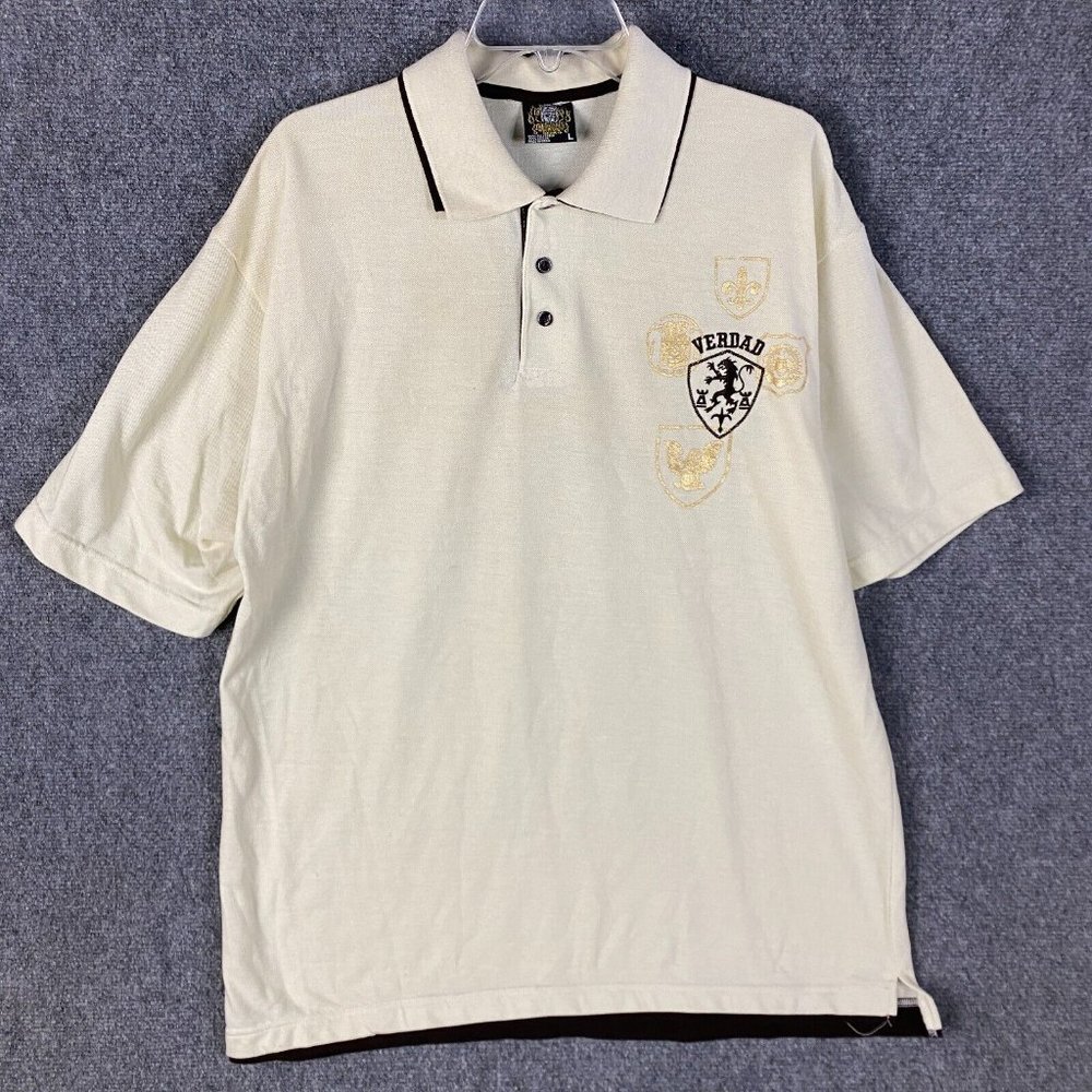 Verdad Polo Men's Large Short Sleeve Polyester Blend Beige Adults L